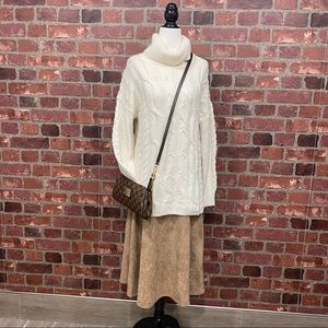 Cowl Neck Cable Knit Sweater